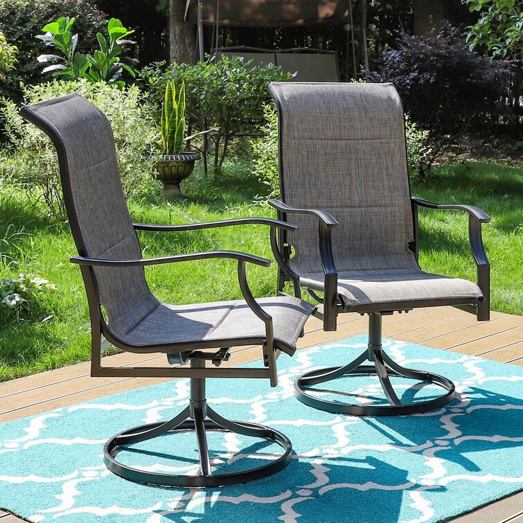 Patio dining shop swivel chairs